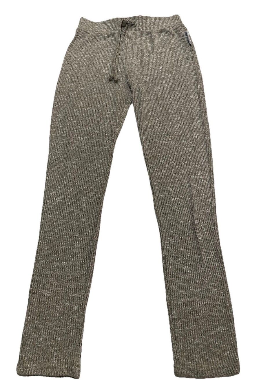 Gymshark Women’s Small Slounge Tracksuit Pants Green Heather Ribbed Knit